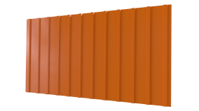 Профнастил С10 1155/1100x0,5 мм, 2011 насыщенный оранжевый глянцевый