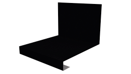 Планка примыкания нижняя к трубе фальц 140x200 мм, 9005 черный янтарь глянцевый