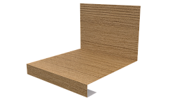 Планка примыкания нижняя к трубе фальц 140x200 мм, Орех 3D