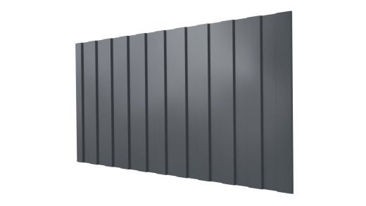 Профнастил С8 1200/1150x0,65 мм, 7011 железно-серый глянцевый