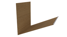 Планка примыкания верхняя к трубе фальц 250x210 мм, Орех 3D