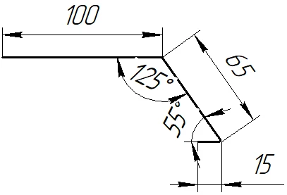 Планка карнизная 100x65x2000 мм, 9005 черный янтарь глянцевый