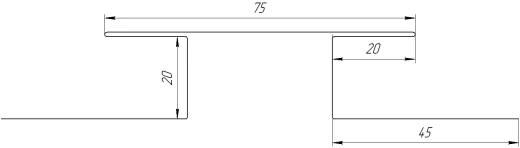 Планка стыковочная сложная 75x2000 мм, 7047 телегрей 4 глянцевый